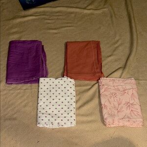 Burp cloths - Purple, coral, White Polka Dot, Pink Floral
